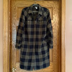 Duluth Black and Tan Plaid Coat